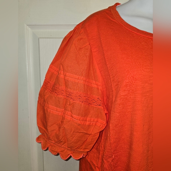 Ralph Lauren  Coquette Hippie Black Label  Jersey Orange  Short Puff Sleeves S2X - Picture 4 of 12